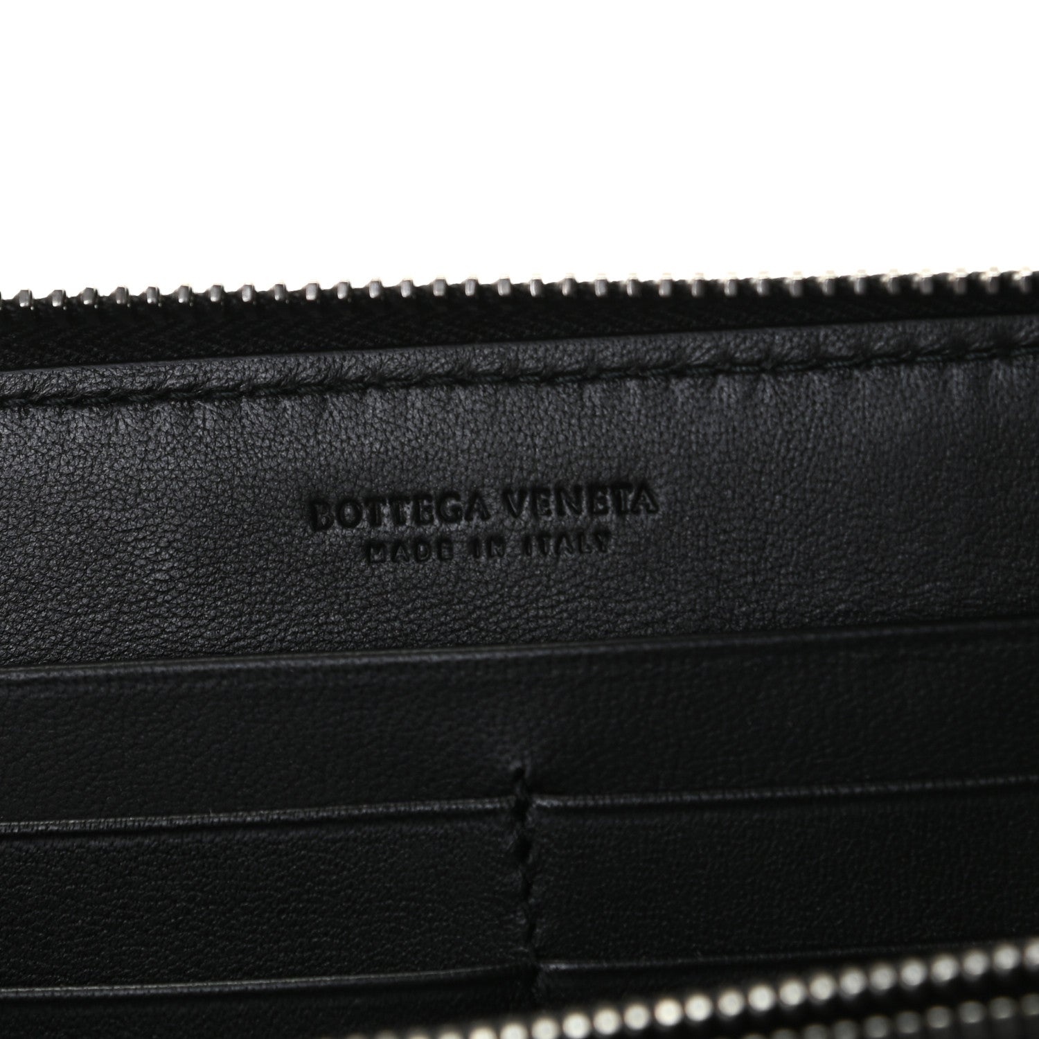 Bottega Veneta Goatskin Intrecciato Zip Around Wallet Black 9 of 9