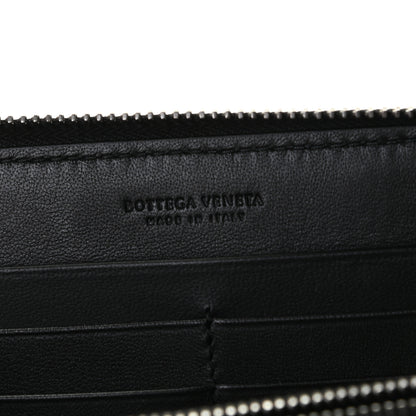 Bottega Veneta Goatskin Intrecciato Zip Around Wallet Black 9 of 9