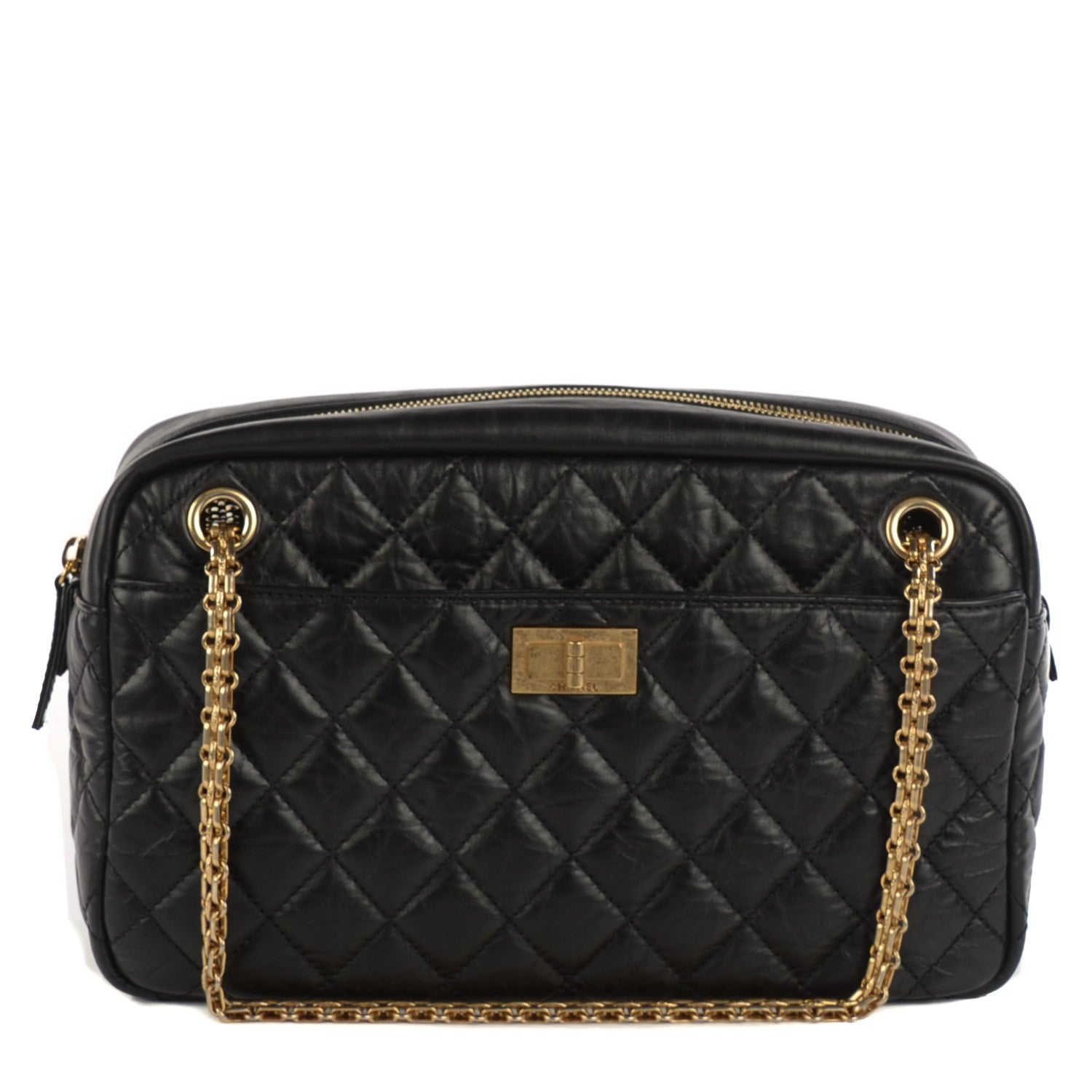 Chanel Aged Calfskin Quilted Medium Reissue Camera Case Black 1 of 8
