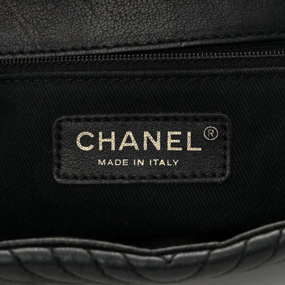 Chanel Calfskin Chevron Quilted Medium Surpique Flap Black 6 of 10