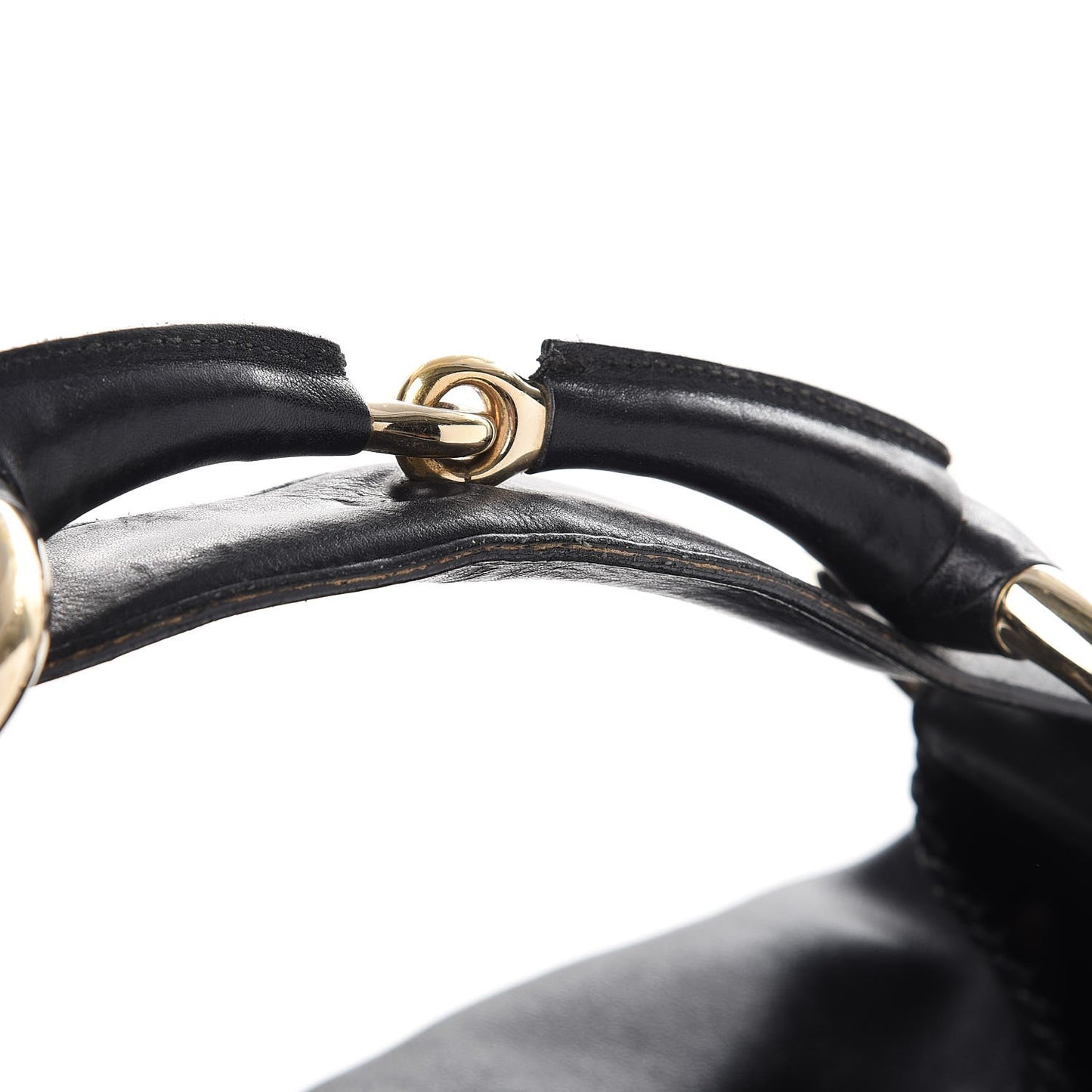 Calfskin Large Horsebit Chain Hobo Black