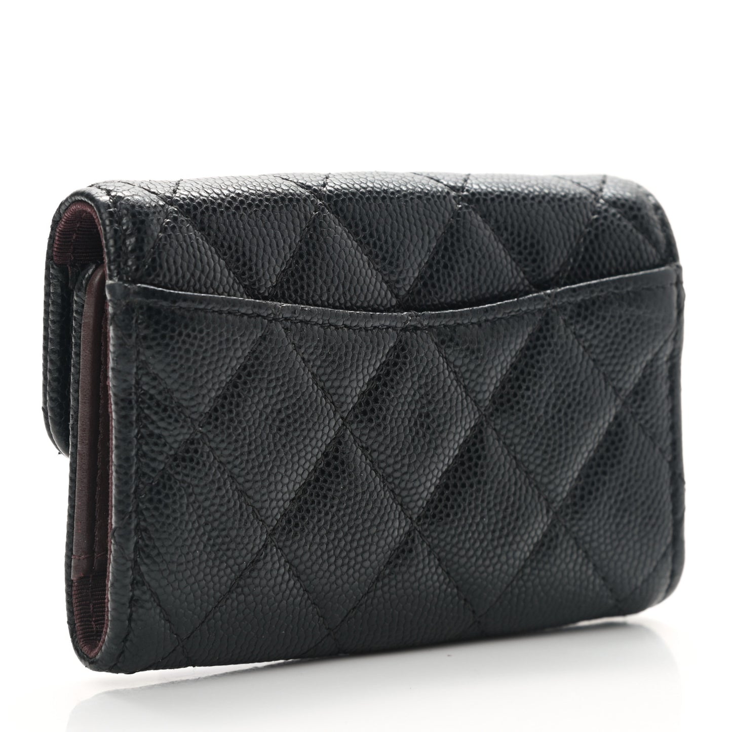 Caviar Quilted Classic 4 Key Holder Wallet Black