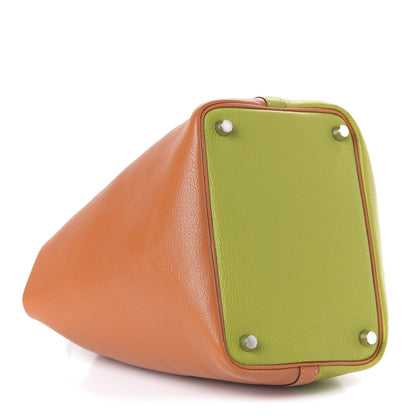 Hermes Chevre Picotin 18 PM Potiron Vert Anis 4 of 10