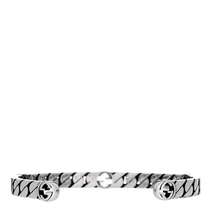 Gucci Sterling Silver Interlocking G Cuff Bracelet 17 2 of 4