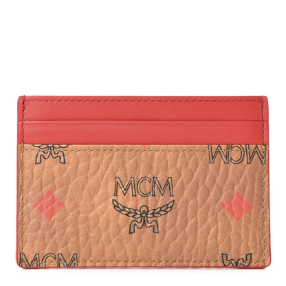 MCM Skyoptic Visetos Spectrum Diamond Card Case Cognac 1 of 8