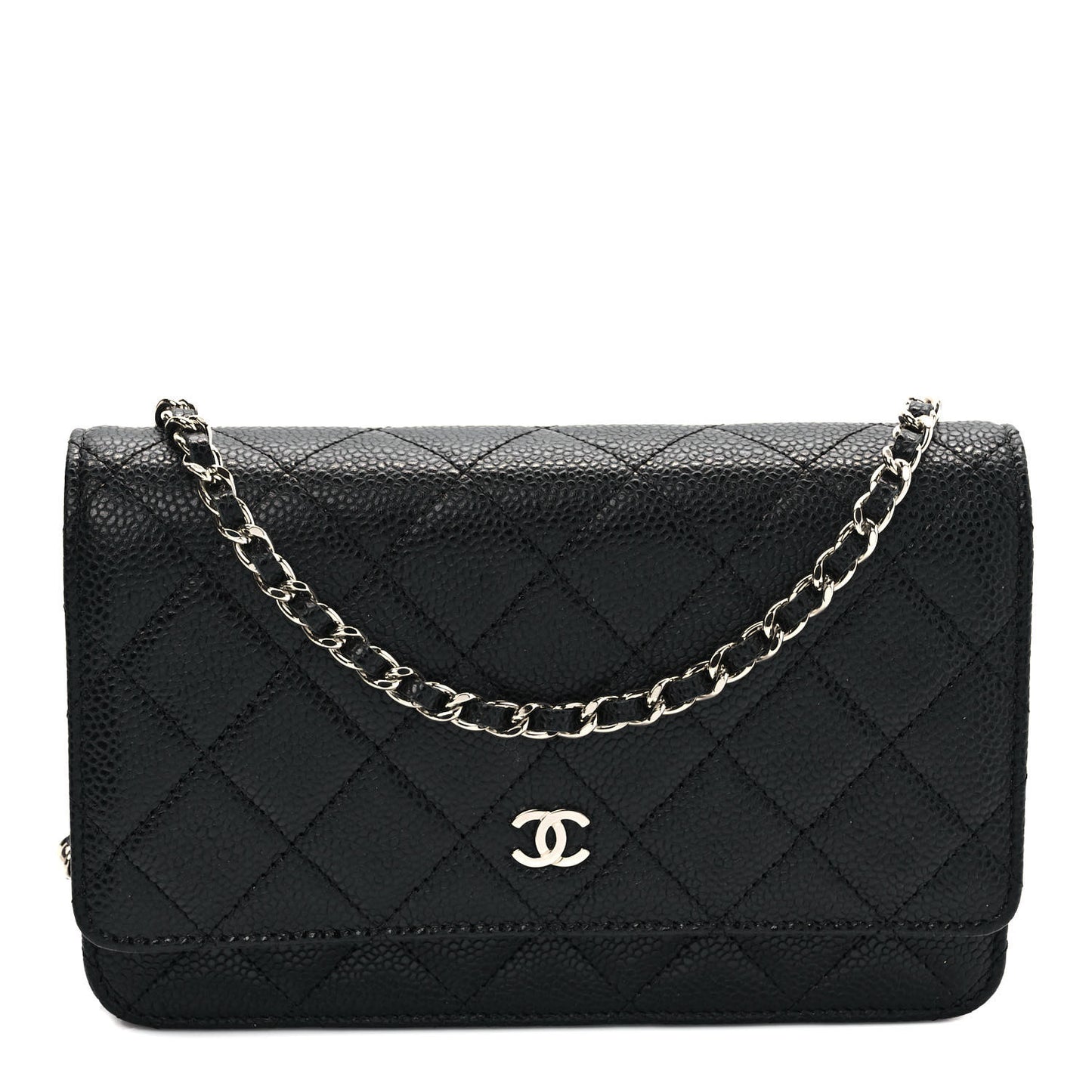 Caviar Quilted Wallet On Chain WOC Black