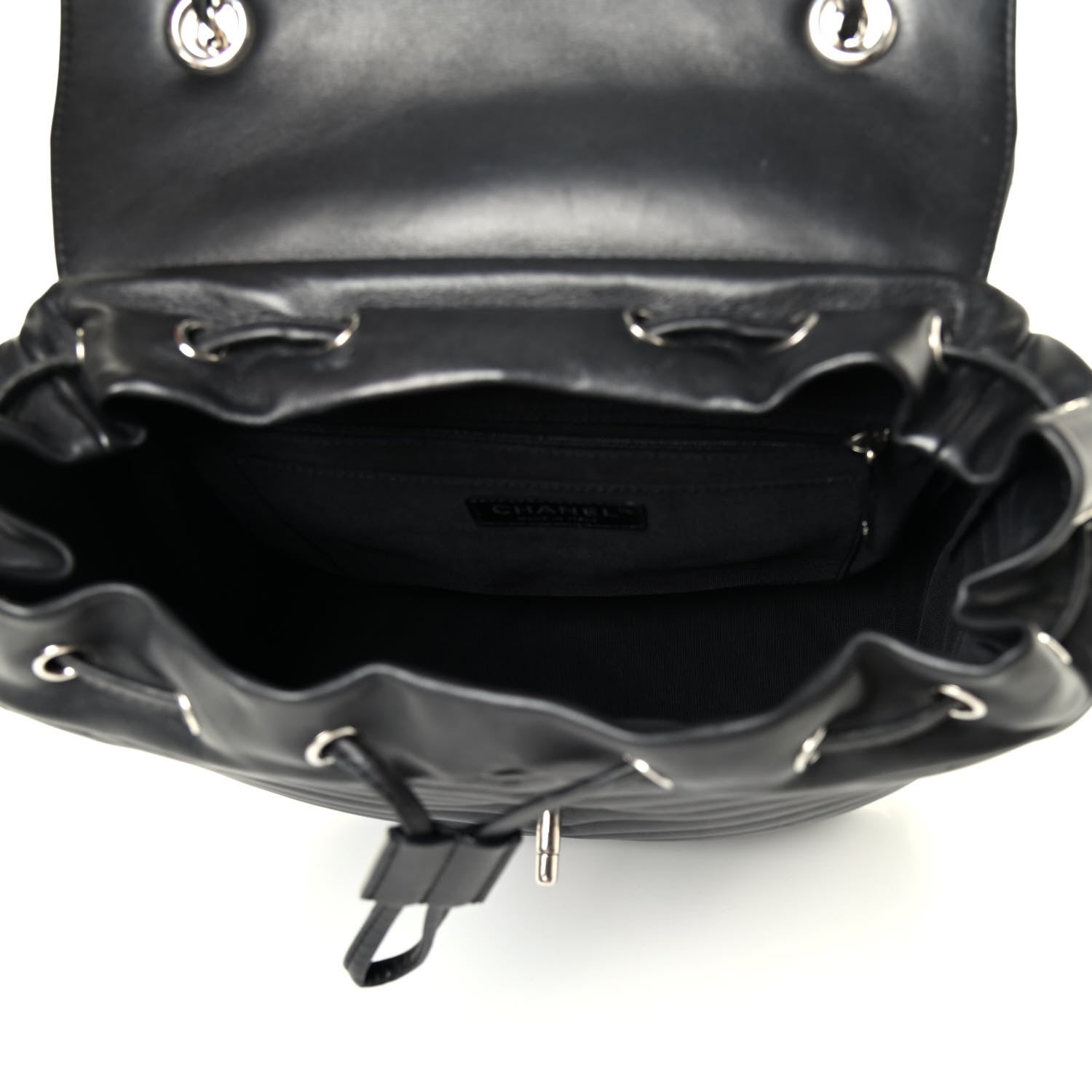 Chanel Calfskin Chevron Quilted Large Urban Spirit Backpack Black 4 of 4