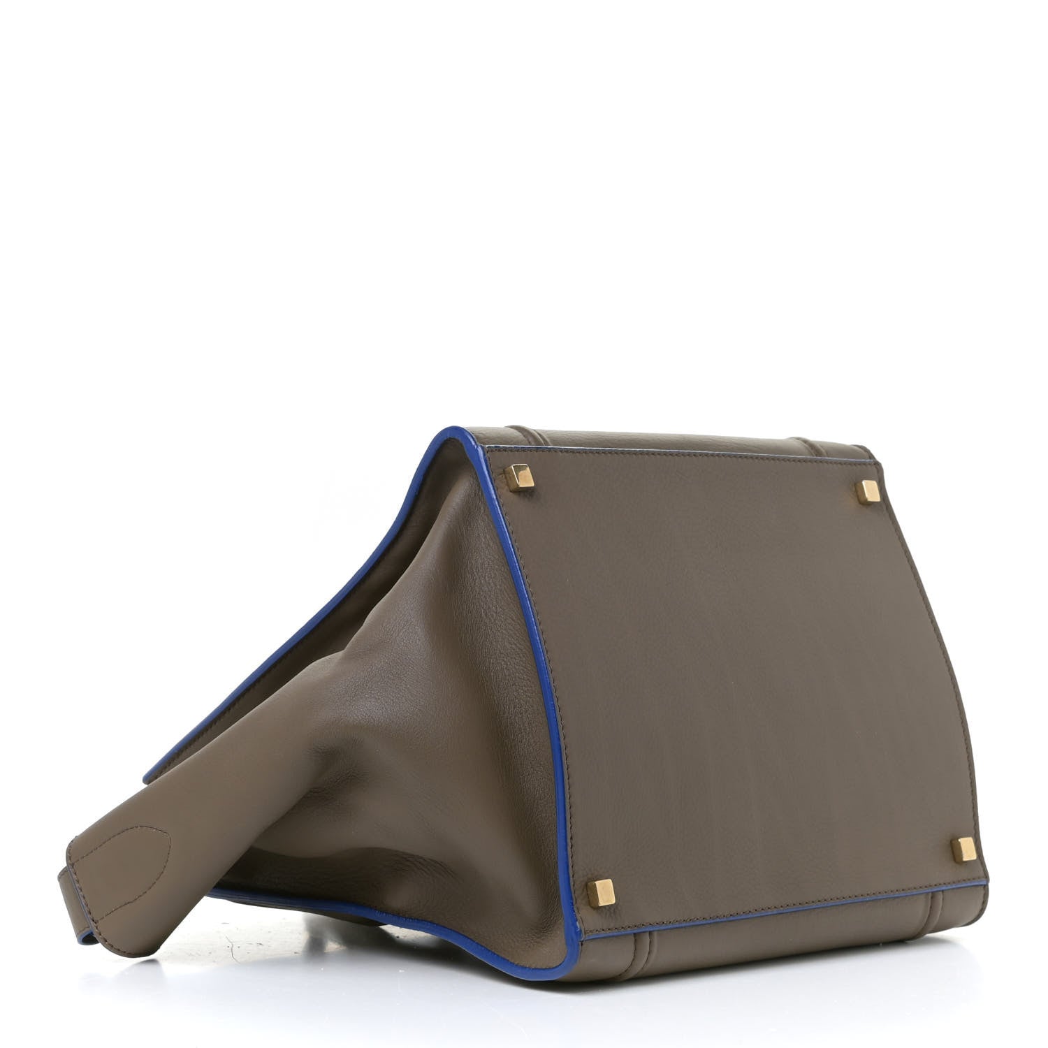 Celine Supple Calfskin Medium Phantom Luggage Khaki Cobalt Trim 3 of 9