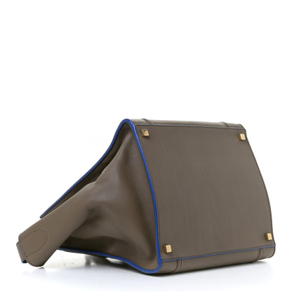 Celine Supple Calfskin Medium Phantom Luggage Khaki Cobalt Trim 3 of 9