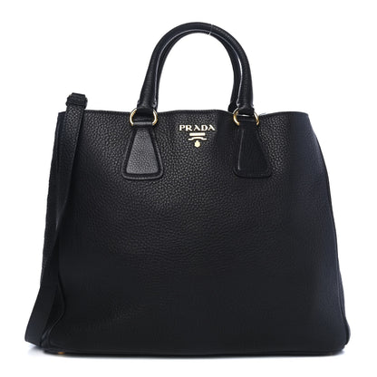 Prada Vitello Daino Tote Black 1 of 4