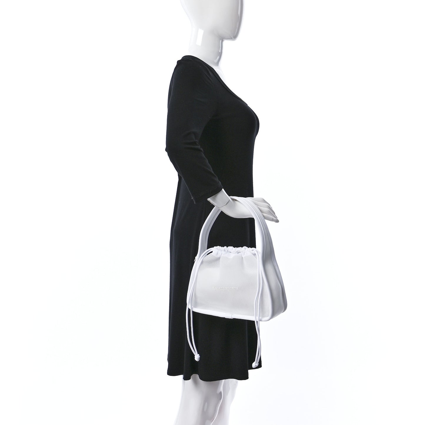 Ribbed Knit Small Ryan Bag White