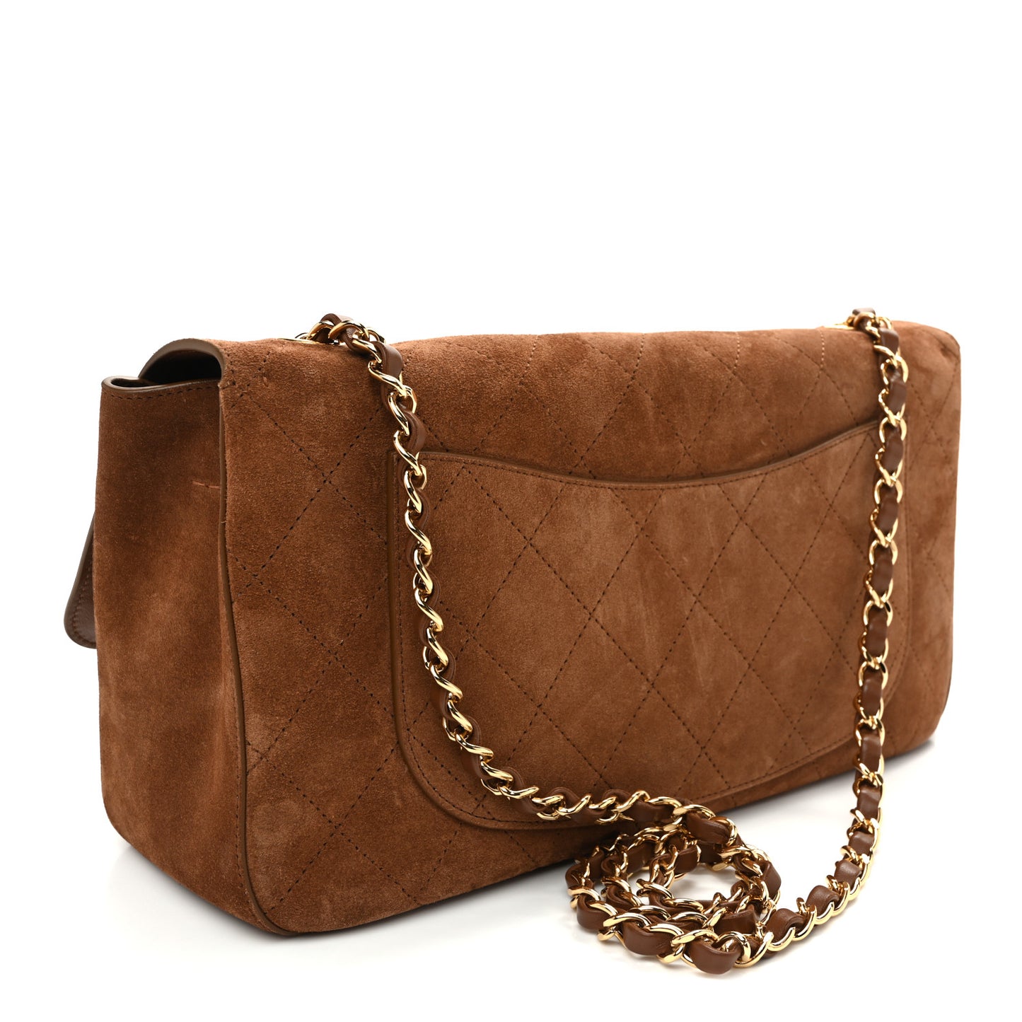 Suede Calfskin Small Souplissimo Maxi Flap Camel