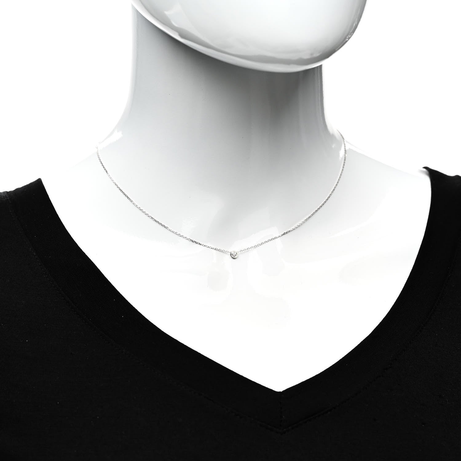 Cartier 18K White Gold Diamond XS D'Amour Pendant Necklace 2 of 5