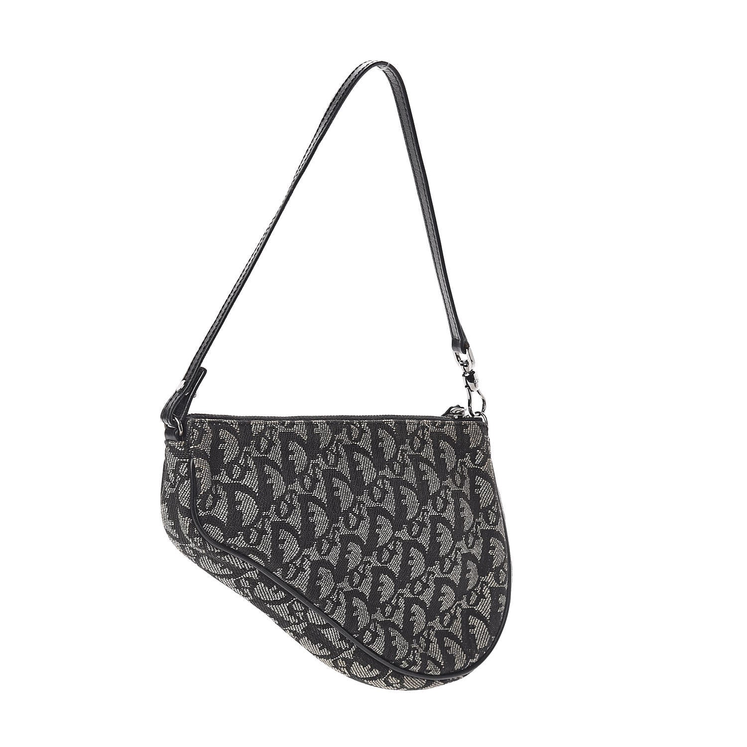 Christian Dior Monogram Mini Saddle Pochette Black 3 of 8