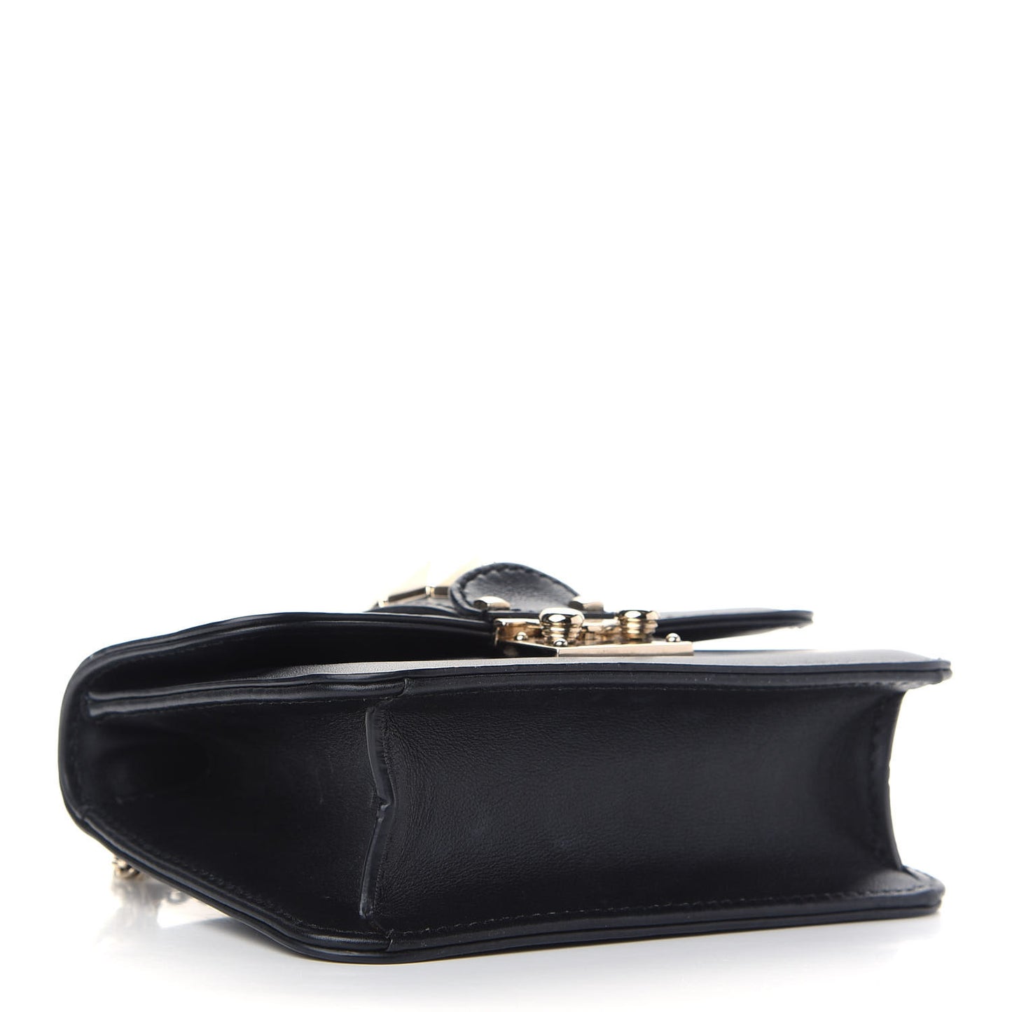 Vitello Mini Glam Lock Rockstud Flap Black