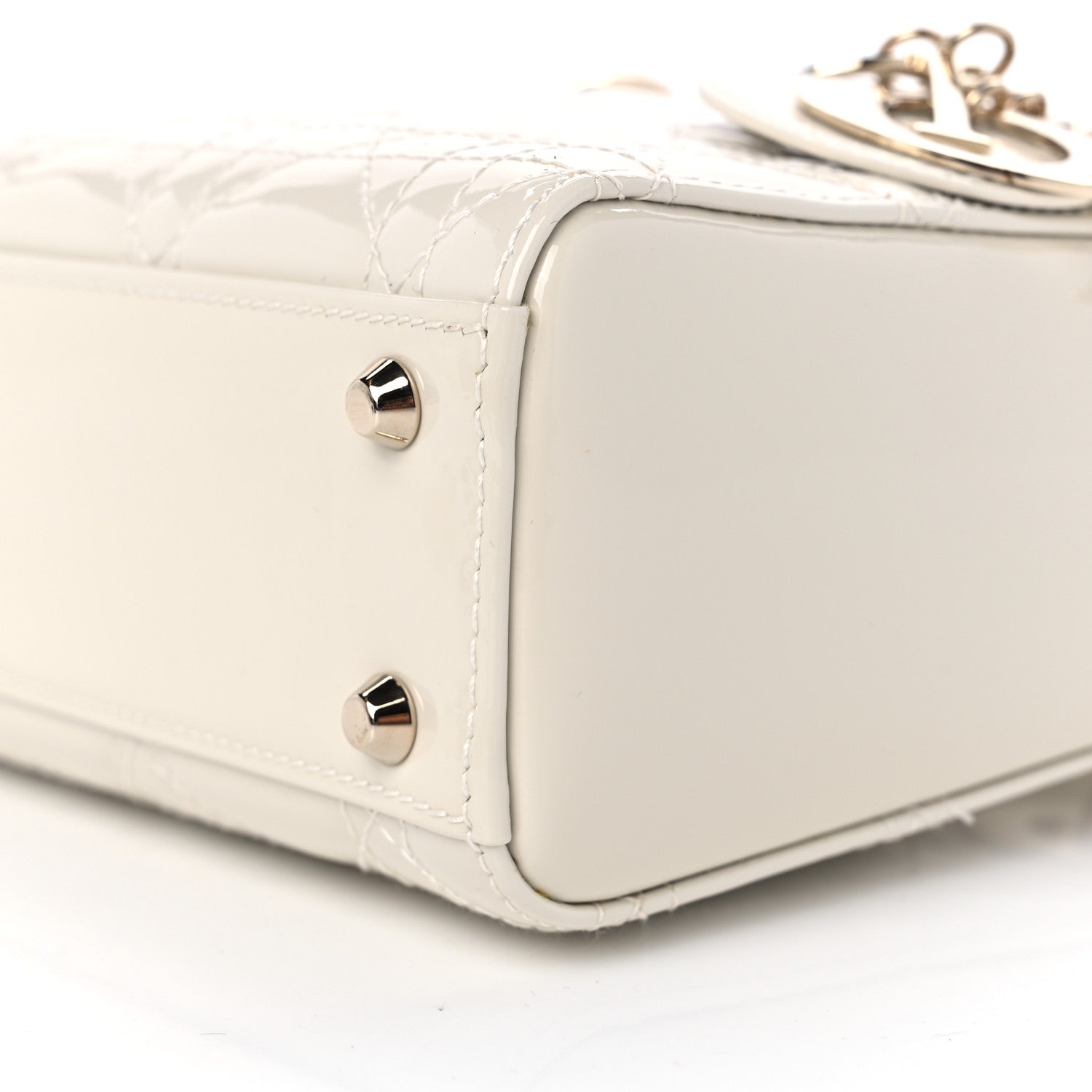 Christian Dior Patent Cannage Mini Lady Dior Ivory 8 of 8