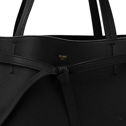 Celine Soft Grained Calfskin Small Belt Cabas Phantom Black 8 of 12