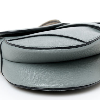 Christian Dior Grained Calfskin Saddle Bag With Strap Stone Grey 9 of 10
