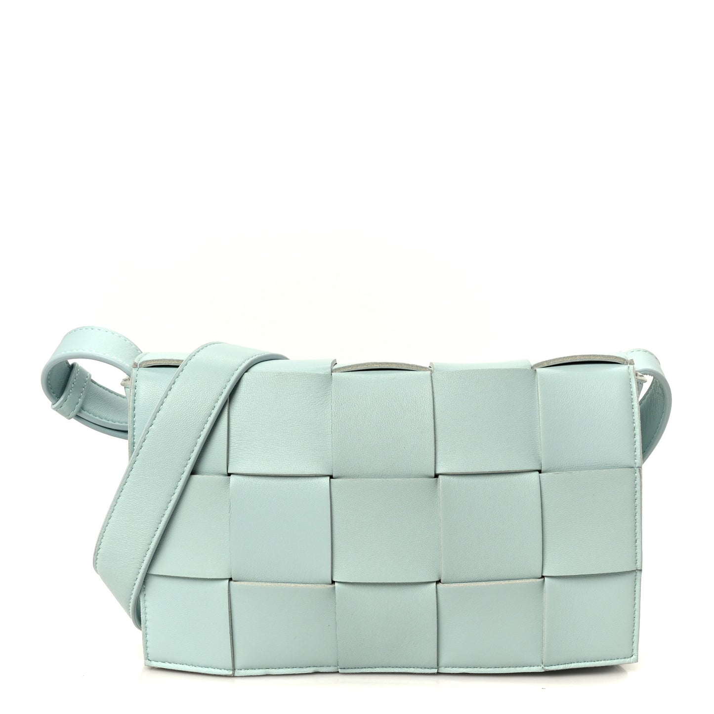 Lambskin Maxi Intreccio Cassette Bag Teal Washed