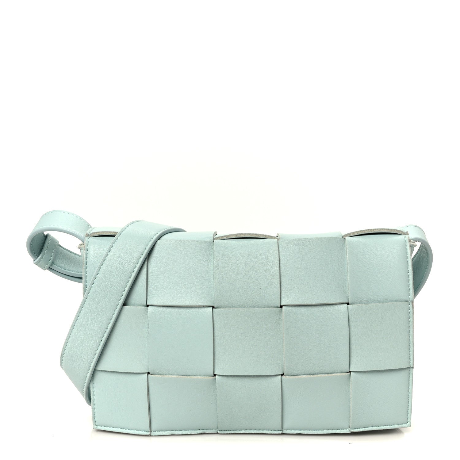 Bottega Veneta Lambskin Maxi Intreccio Cassette Bag Teal Washed 1 of 11