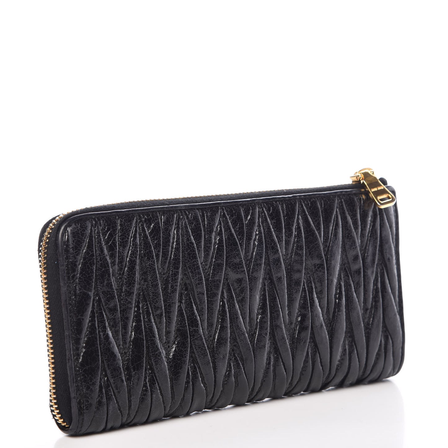 Nappa Matelasse Lux Zip Around Wallet Black