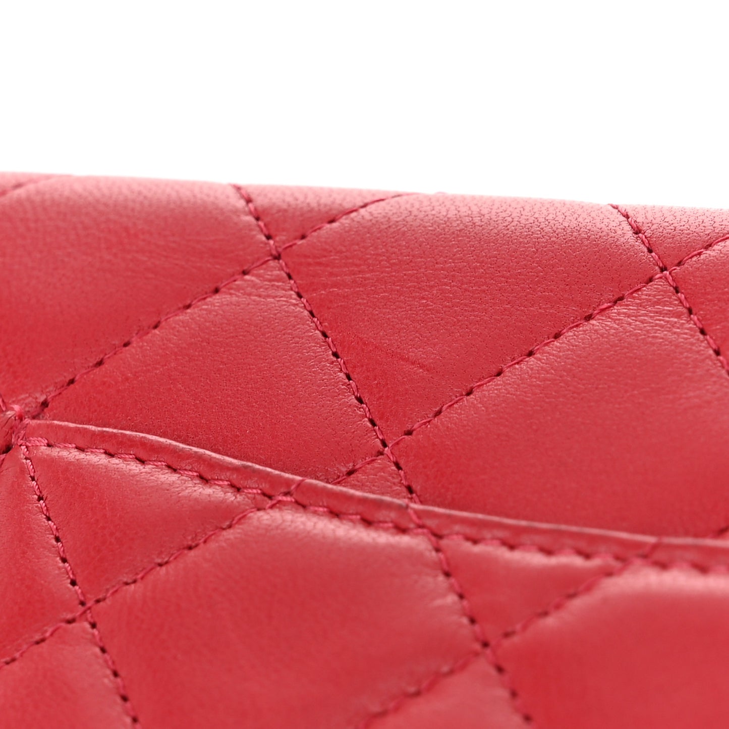 Lambskin Quilted Wallet On Chain WOC Red