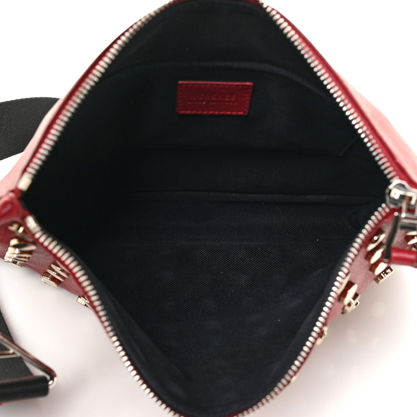 Calfskin Studded Crossbody Red