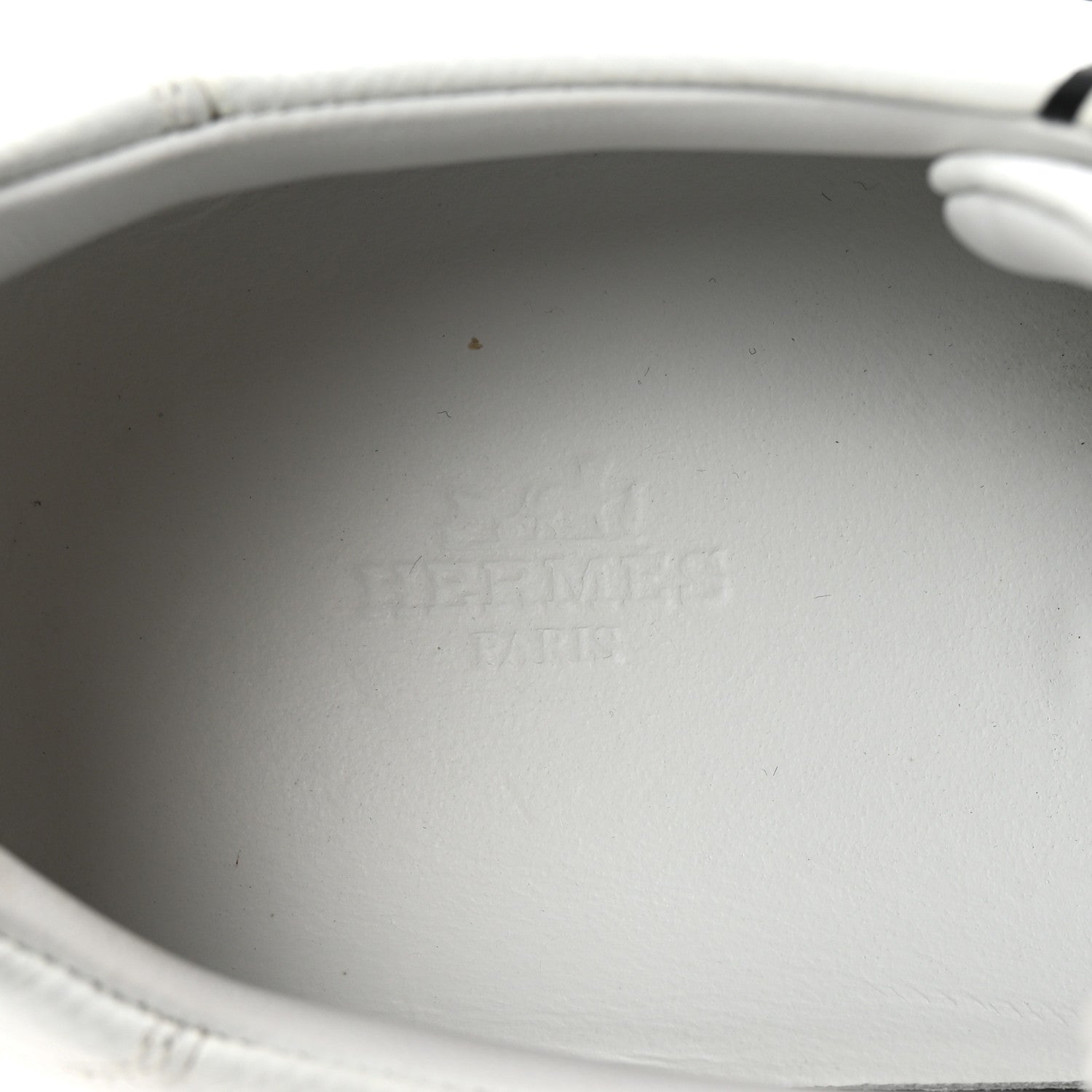 Hermes Epsom Mens Boomerang Sneakers 43.5 White Black 8 of 10
