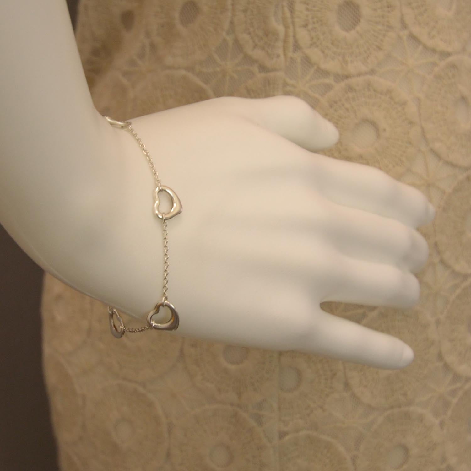 Tiffany Sterling Silver Elsa Peretti Open Heart Bracelet 2 of 4