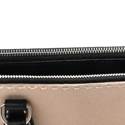 Prada Canvas Calfskin Small City Stitch Tote Black 15 of 16