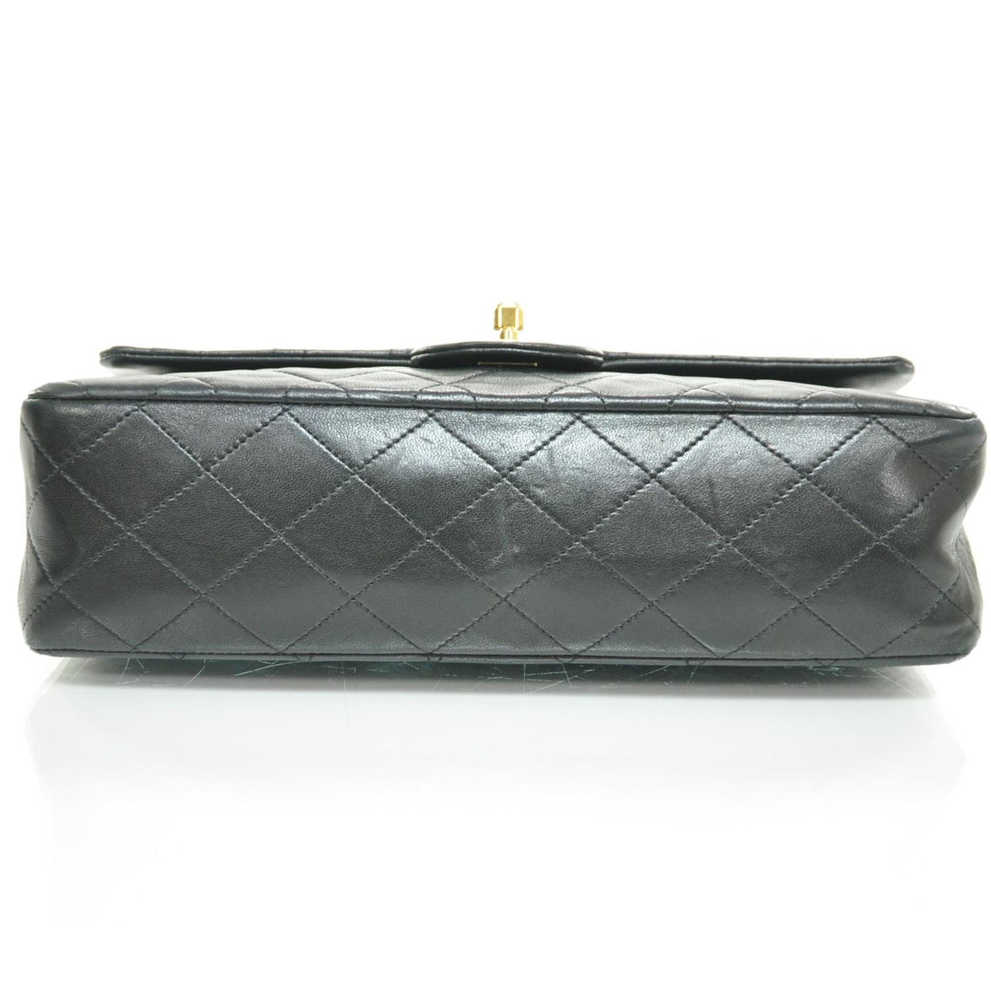 Lambskin Medium Double Flap Black