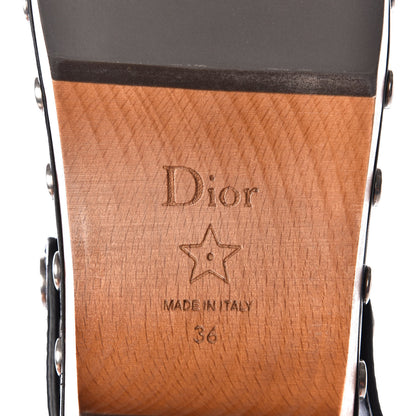 Christian Dior Calfskin Diorquake 20mm Slingback Clogs 36 Black 9 of 11