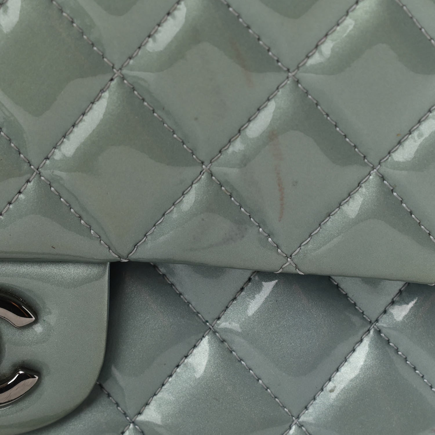 Chanel Patent Calfskin Quilted Medium Double Flap Turquoise 17 of 17