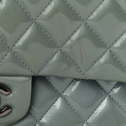 Chanel Patent Calfskin Quilted Medium Double Flap Turquoise 17 of 17