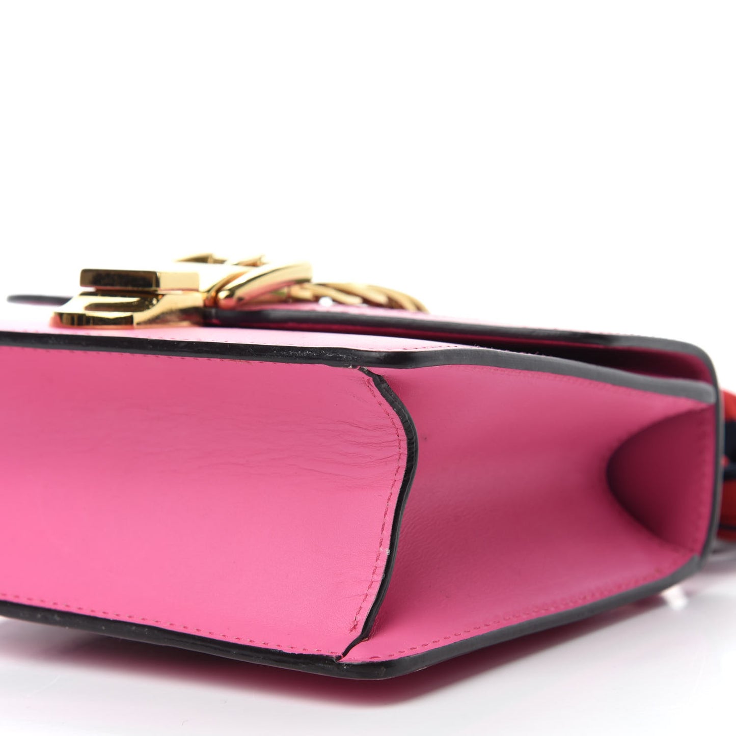 Vitello Fontanella Web Mini Sylvie Chain Shoulder Bag Pink Tropical Flower