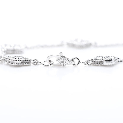 Van Cleef & Arpels 18K White Gold Diamond 6 Motifs Sweet Alhambra Bracelet 4 of 5
