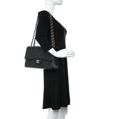 Chanel Caviar Quilted Jumbo Double Flap Black 2 of 13