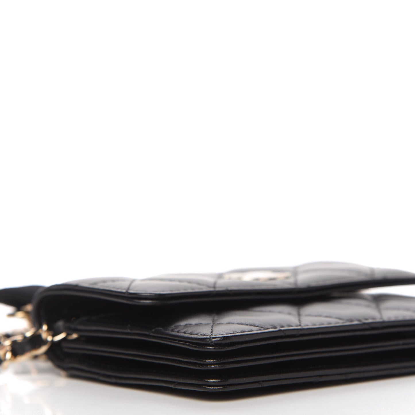 Lambskin Quilted My Chanel Lady Card Holder On Chain Black