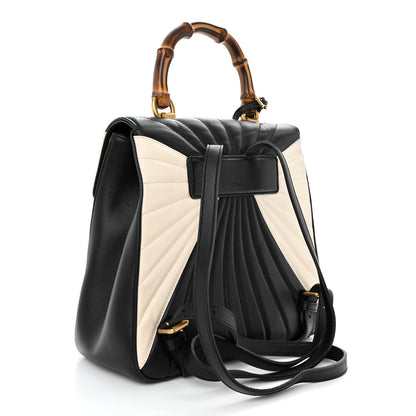 Gucci Calfskin Bamboo Trapuntata Queen Margaret Backpack Mystic White Black 3 of 12