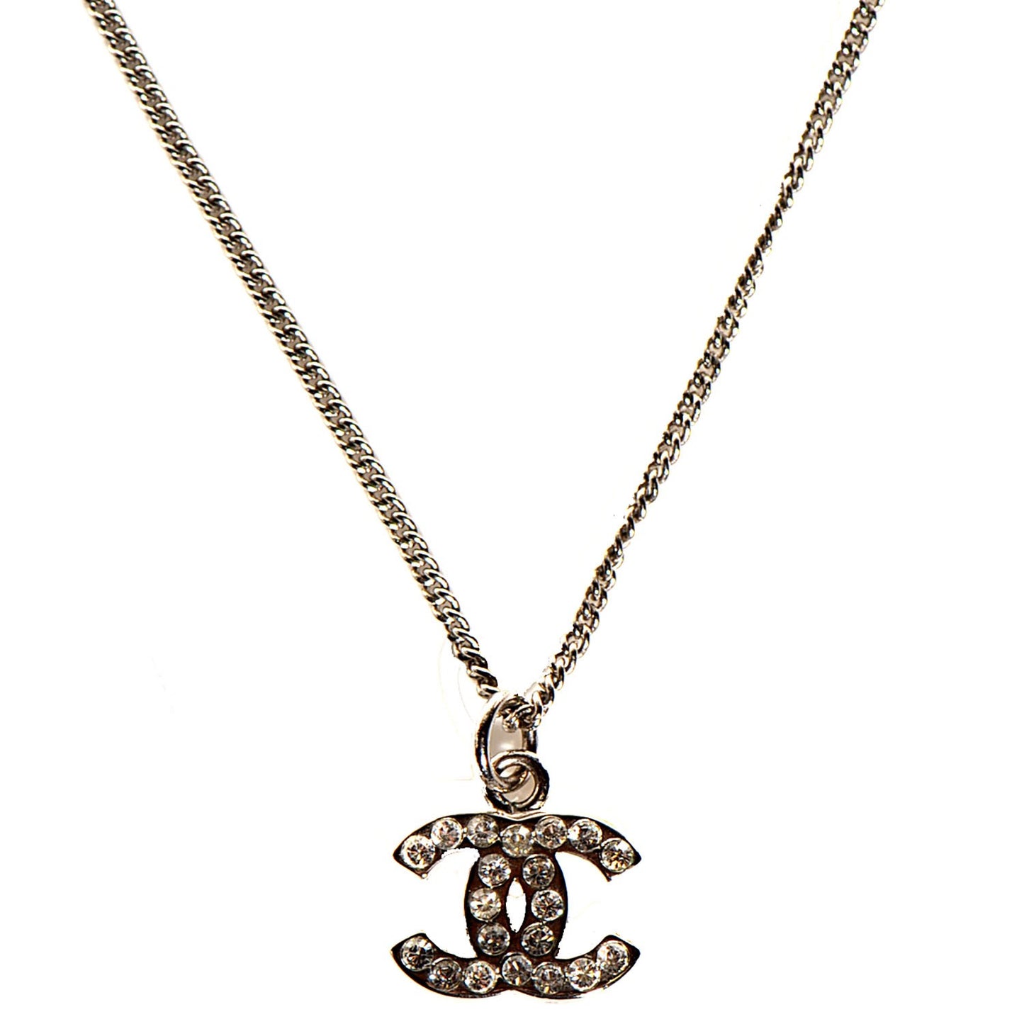 Crystal CC Necklace Silver