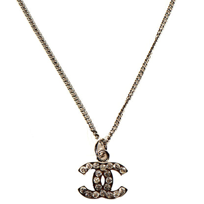Chanel Crystal CC Necklace Silver 1 of 4