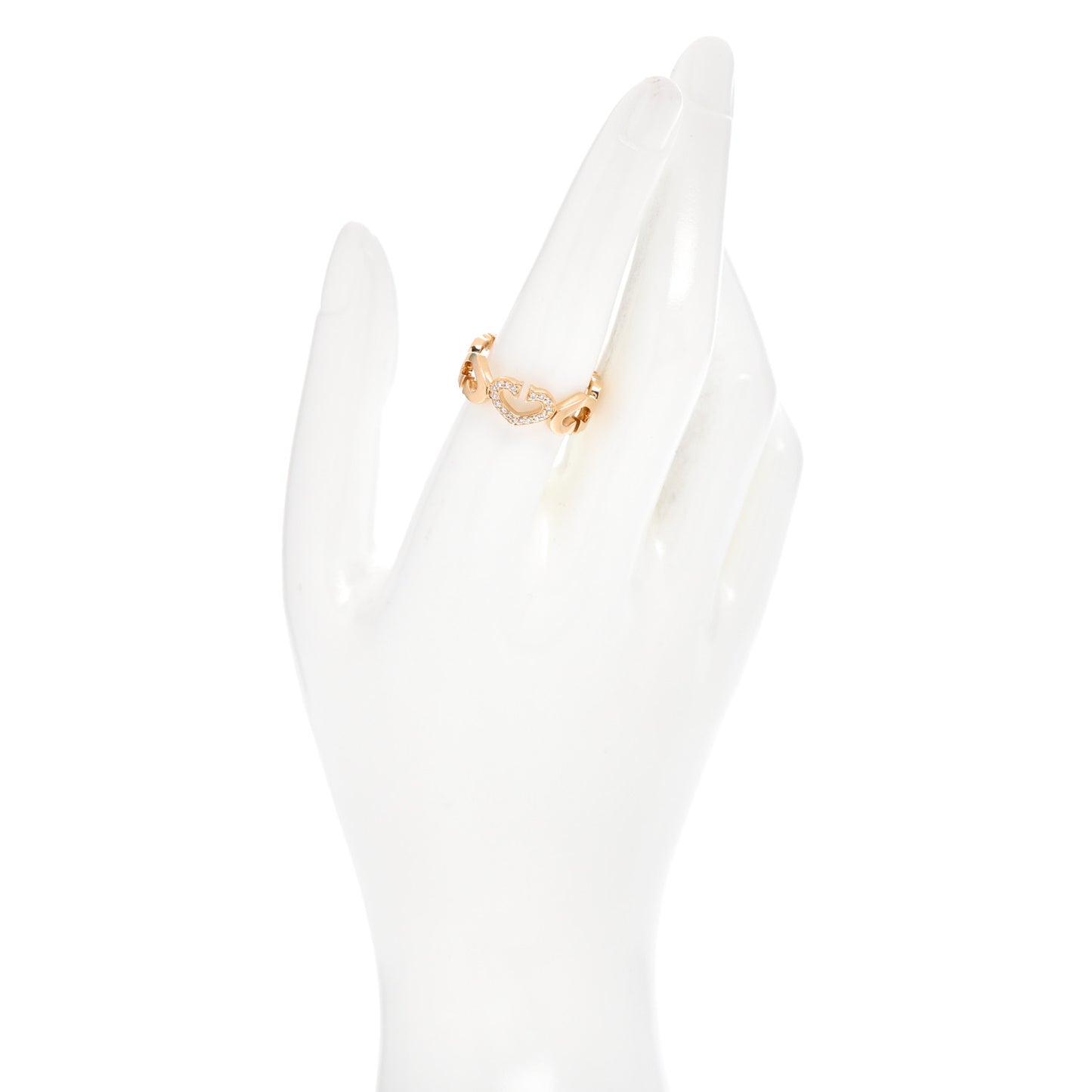 18K Yellow Gold Diamond Hearts and Symbols Ring 57 8