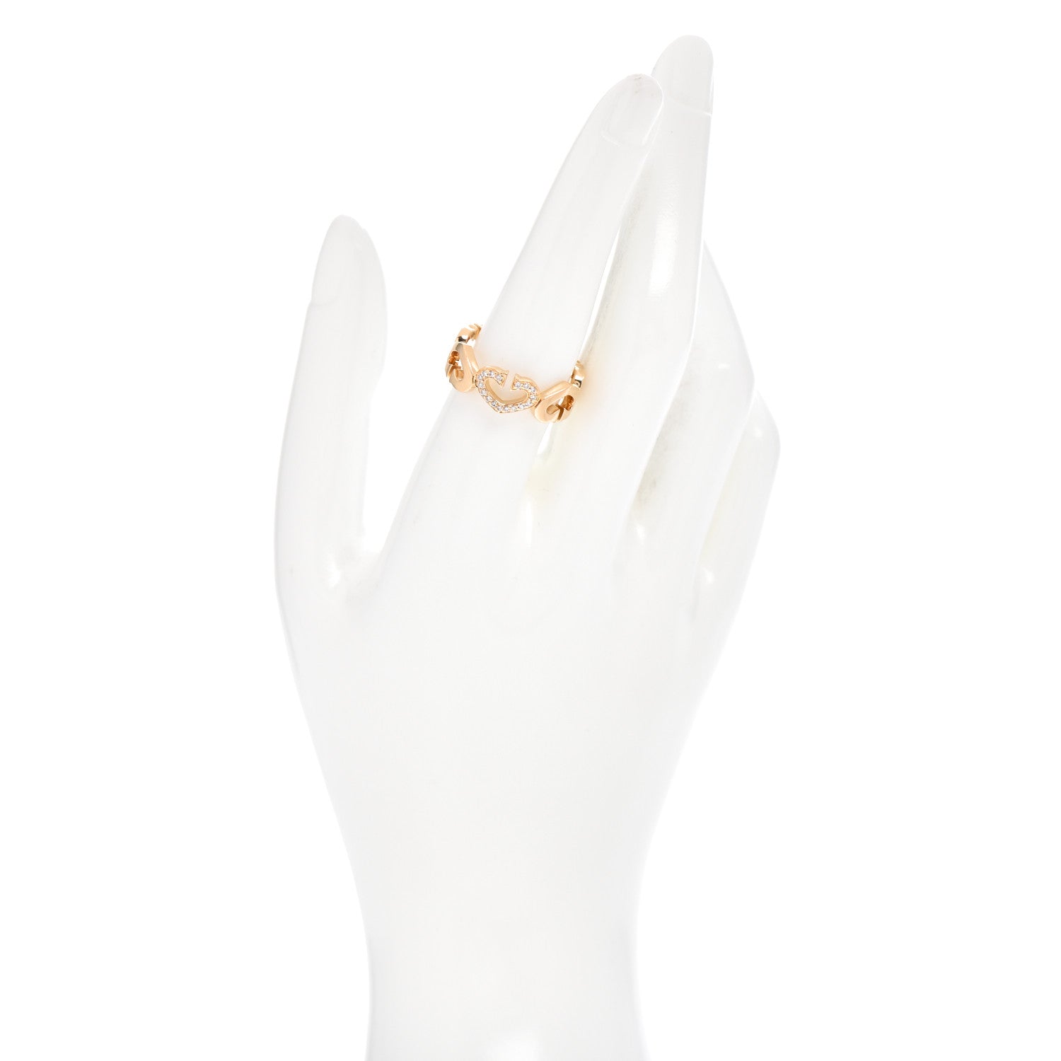 Cartier 18K Yellow Gold Diamond Hearts and Symbols Ring 57 8 2 of 6