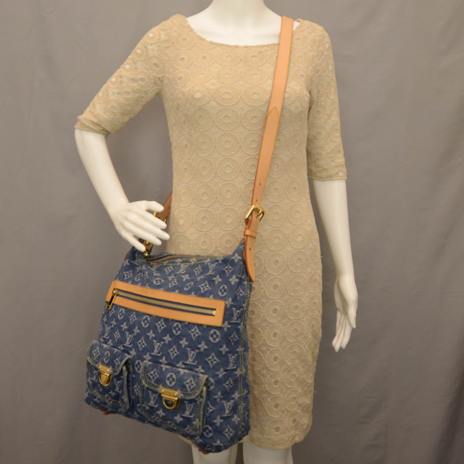 Louis Vuitton Denim Baggy GM Long Strap Blue 2 of 8