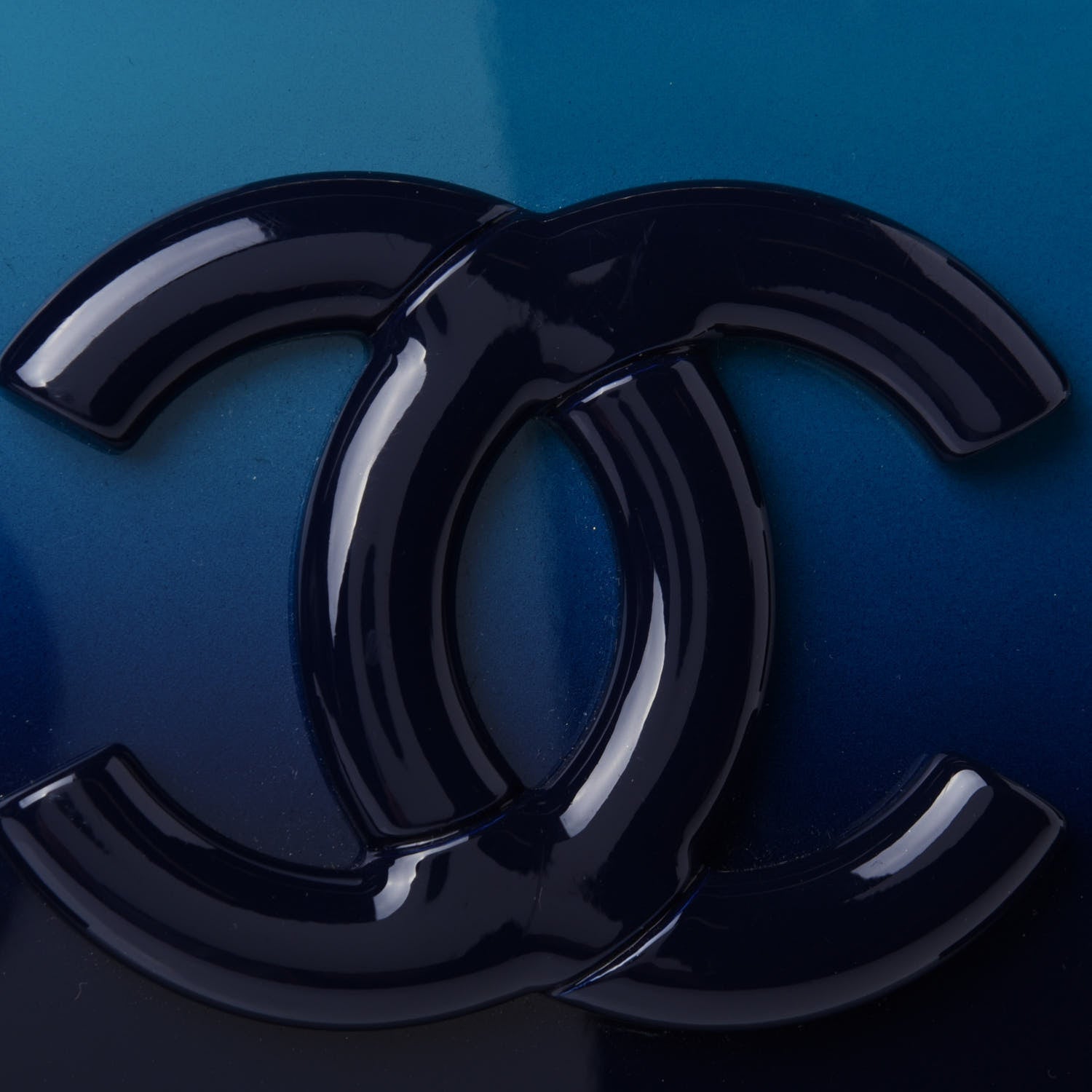 Chanel Plexiglass Patent Mini Boy Brick Flap Turquoise Navy 4 of 4
