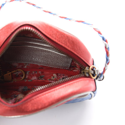 Gucci Laminated Nappa Trapuntata Mini Zumi Dome Shoulder Bag Rosso Marine Argento 4 of 5