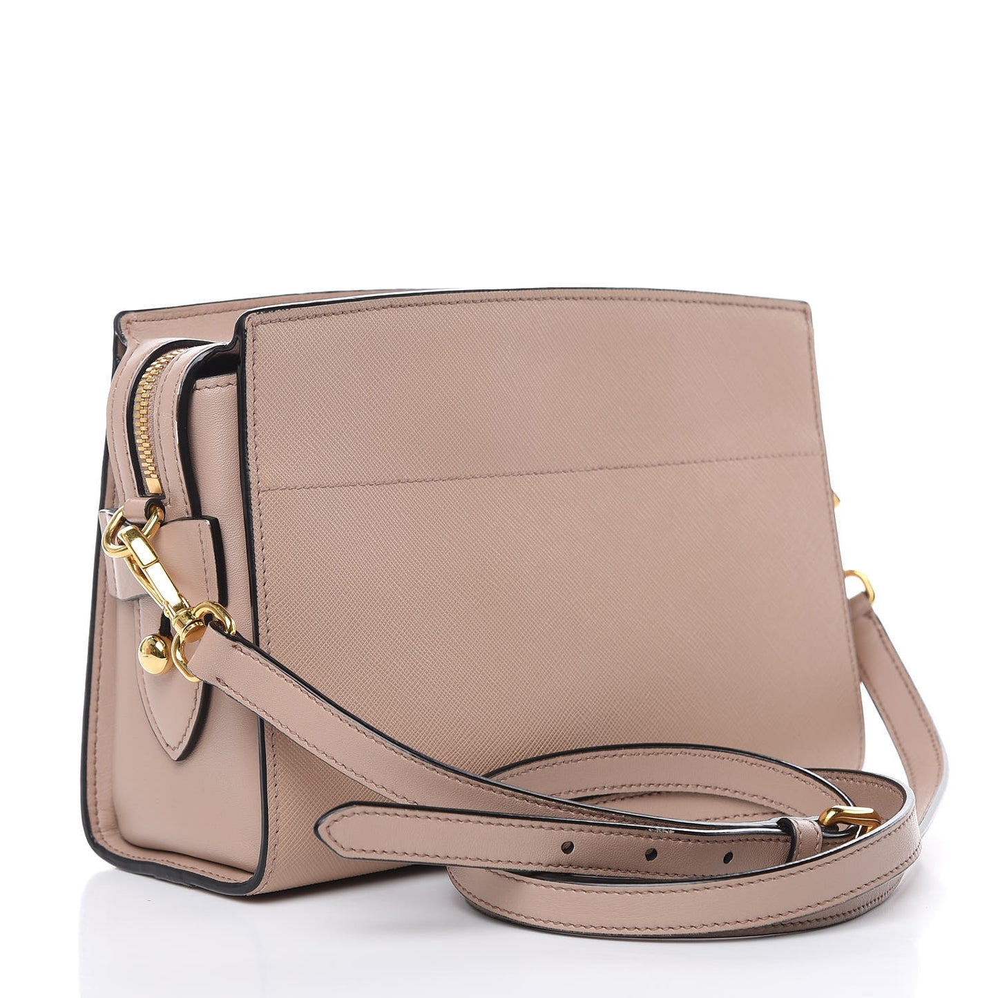 Saffiano City Calfskin Esplanade Crossbody Bag Cipria