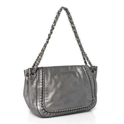 Chanel Luxe Ligne Flap Bag Silver 3 of 9