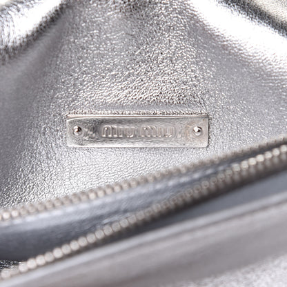 Miu Miu Metallic Embellished Crystal Shoulder Bag Silver 5 of 9