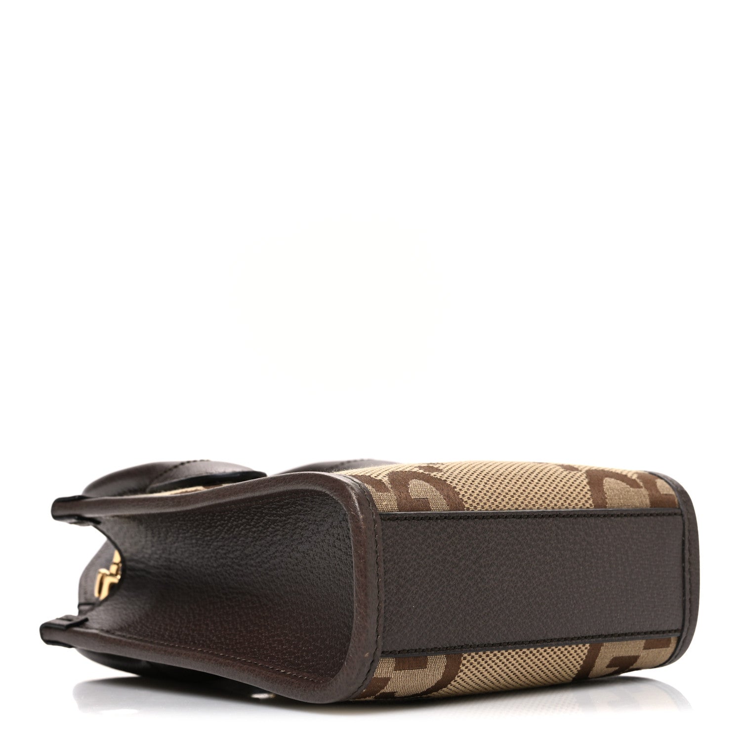 Gucci Monogram Jumbo GG Textured Dollar Calfskin Web Mini Vertical